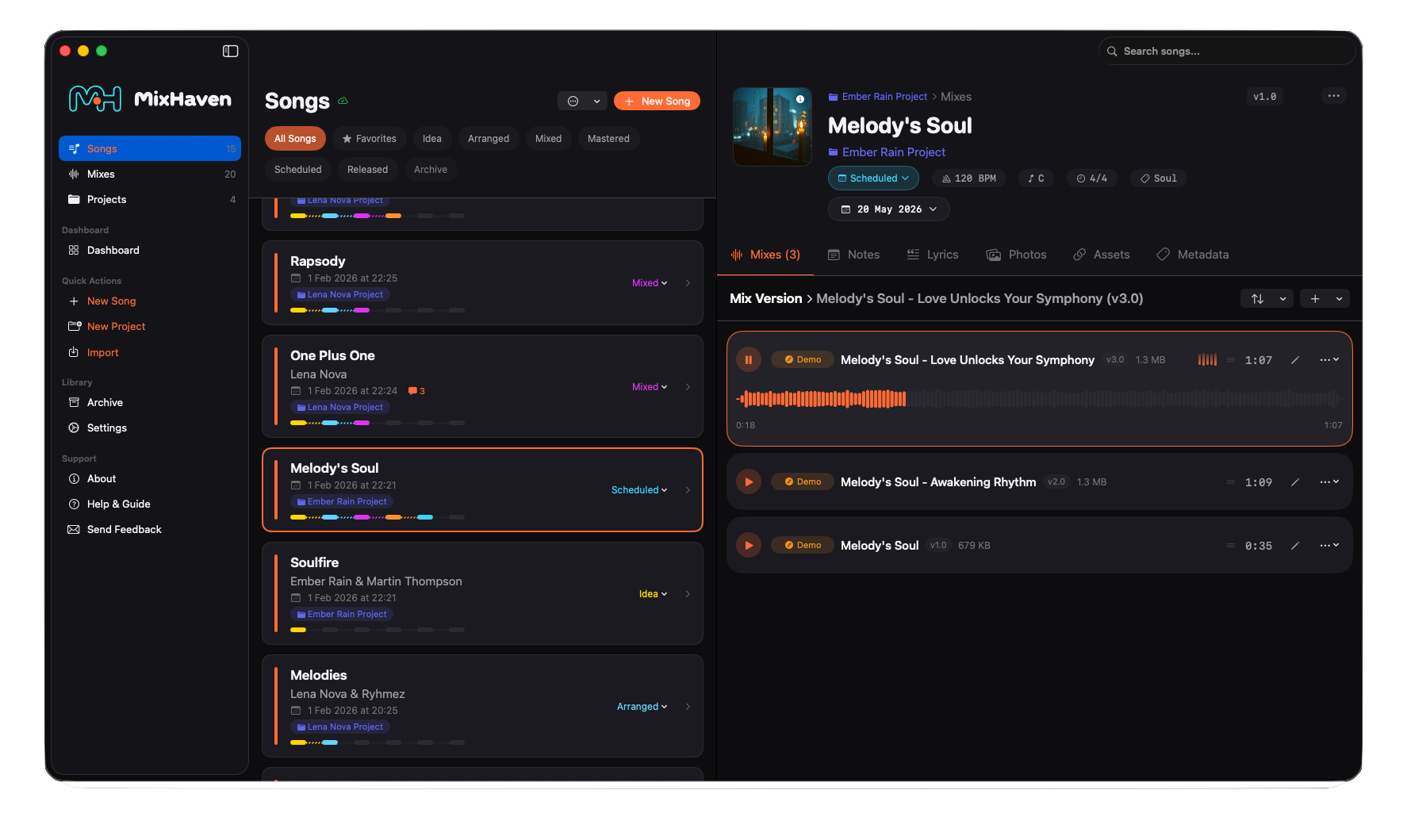 Song library with smart filtering